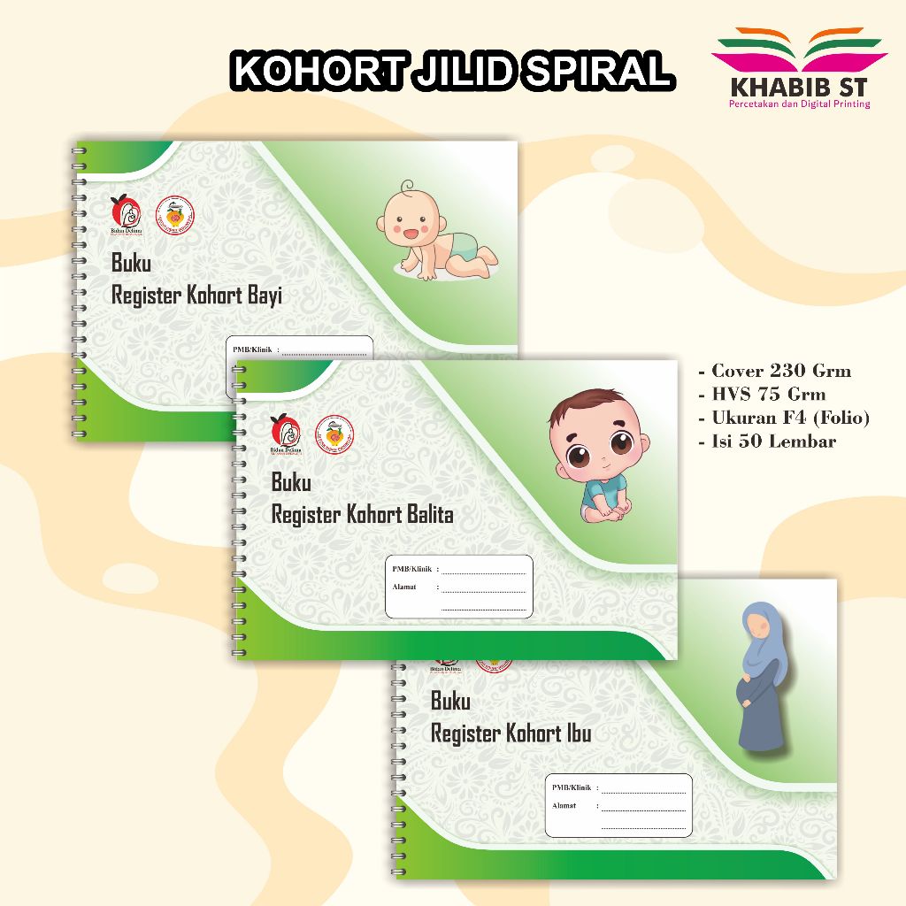 register kohort spiral , Buku Register Kohort Ibu Hamil 2024 spiral