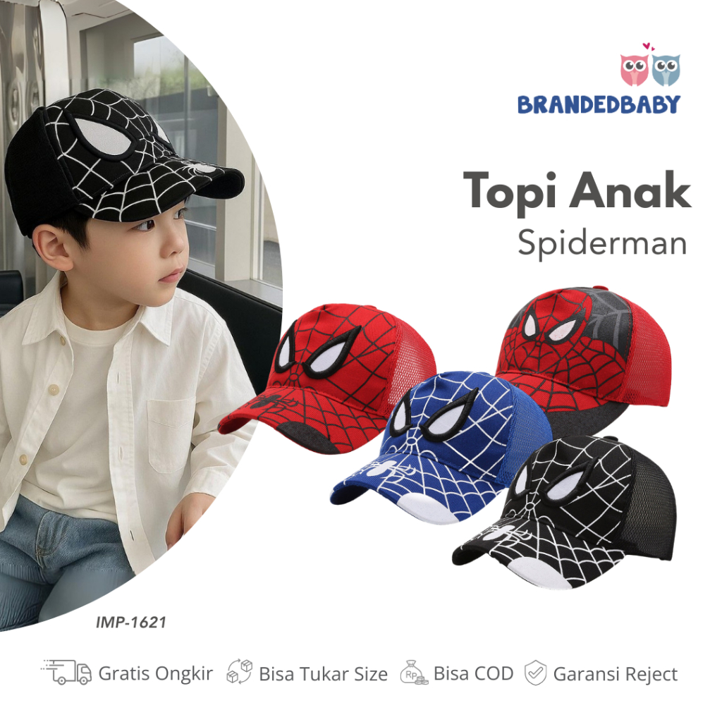 [Brandedbaby] Topi Anak Motif Spiderman Import