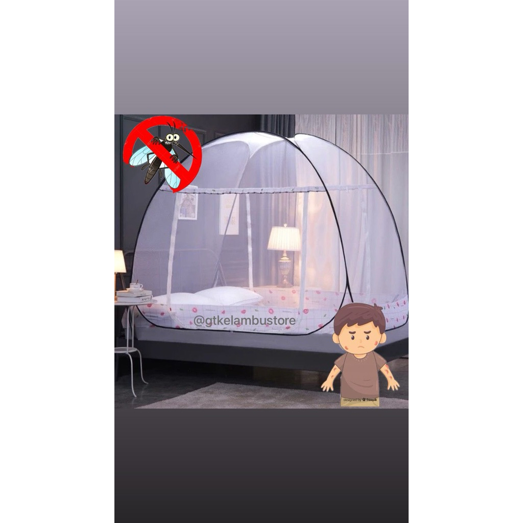 Kelambu Lipat / Kelambu Tenda / Kelambu Dewasa Super Jumbo Praktis [ 180x200 ] - [ 200x200 ]