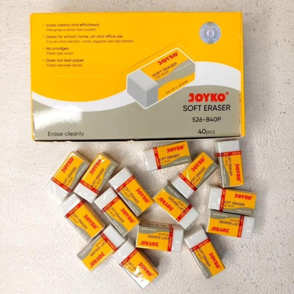 

1pak penghapus joyko putih/hitam kecil isi 40 pcs