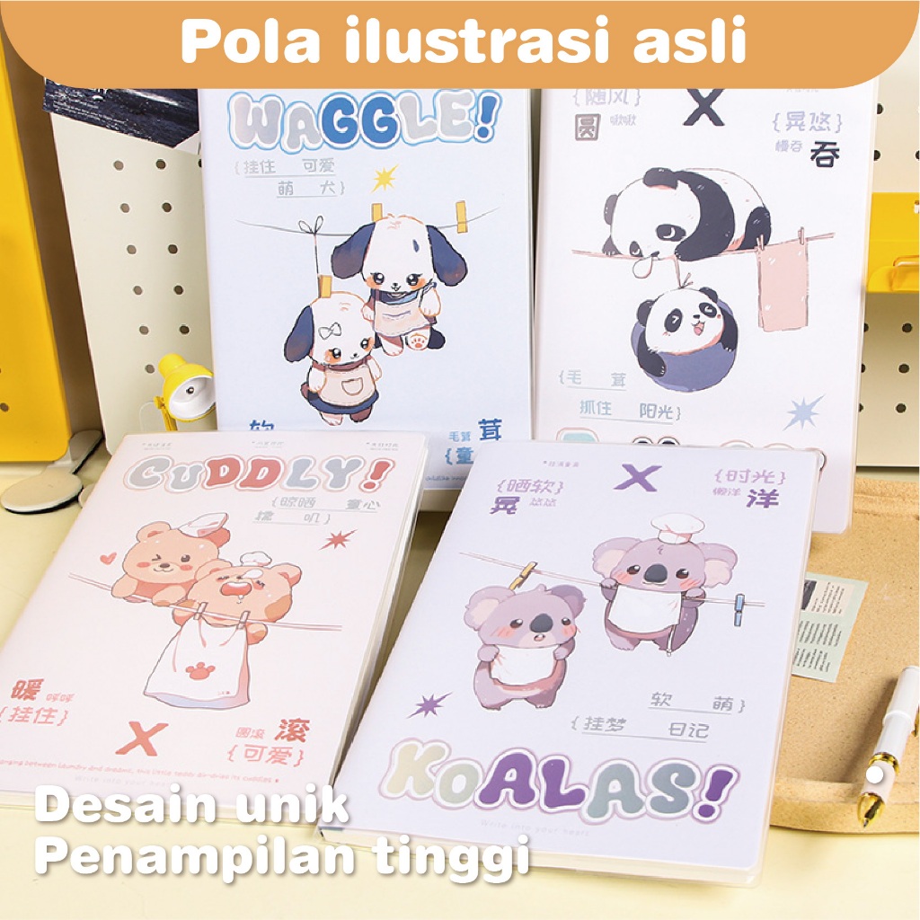 

Kartun Panda Koala Notebook Malas Waktu A5/B5 Agenda Harian Notebook 132 Halaman Menebal Kertas Alat Alat Tulis Alat Lem Siswa