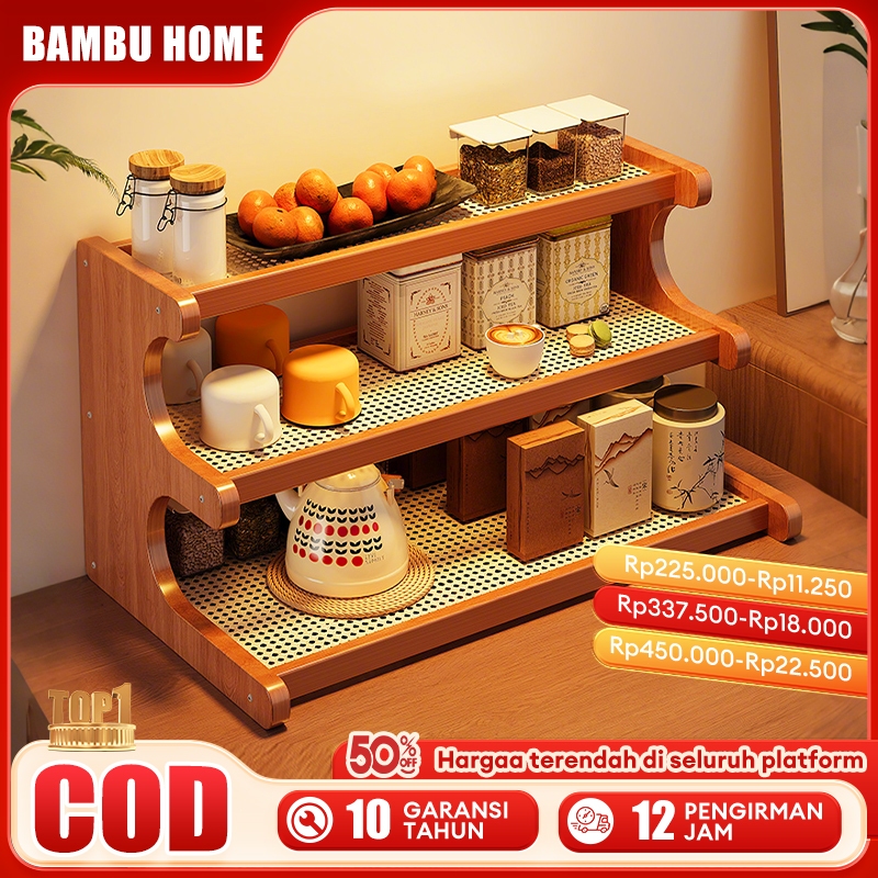 Rak Cangkir Rak susun Serbaguna Rak Meja Rak Dapur rak bumbu Minimalis Rak penyimpanan melengkung