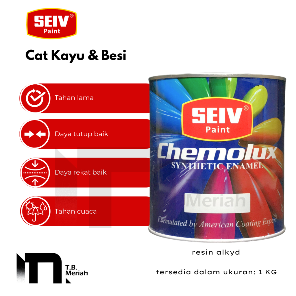 Cat Seiv Cat Kayu & Besi 1 Kg Ready Mix Warna Doff / Matt Series SEIV