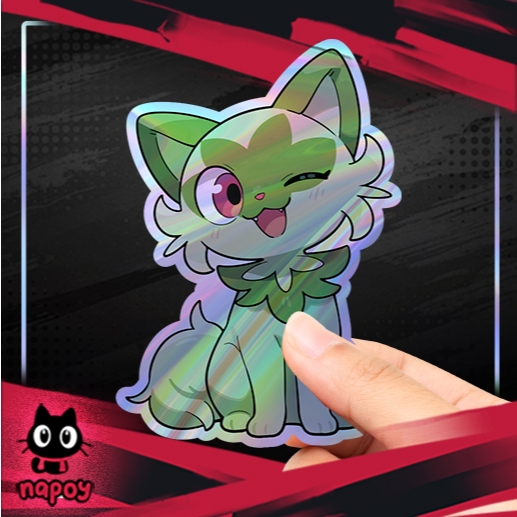 

Stiker Hologram Anime Game Pokemon Sprigatito