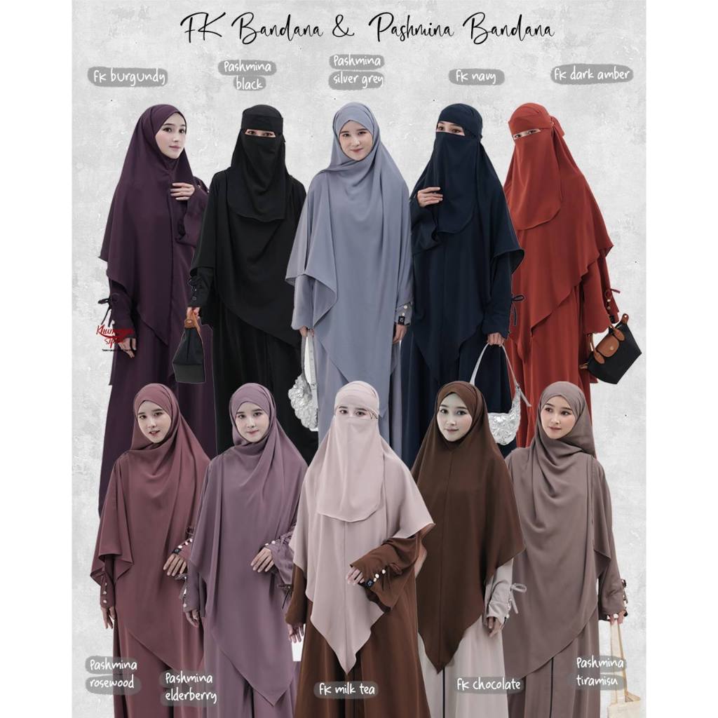KHIMAR BANDANA & PASHMINA BANDANA DUBA BY KHUMAIRA SYARI (KHIMAR & PASHMINA ONLY)