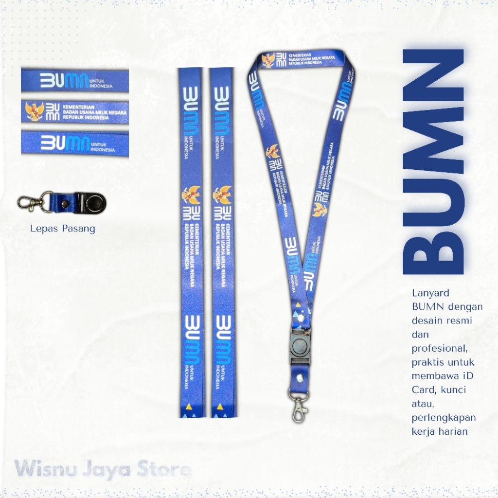 

lanyard tali idcard layer tali gantungan kementerian BUMN biru