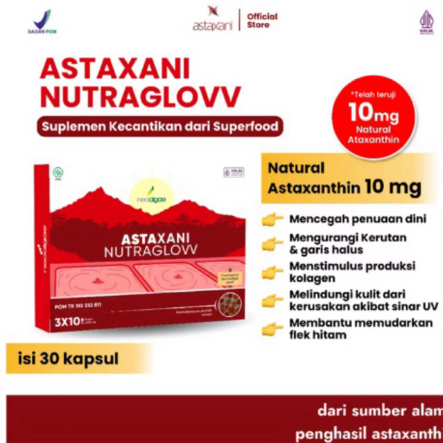 ASTAXANI Nutraglow - Natural Astaxanthin kapsul isi 30
