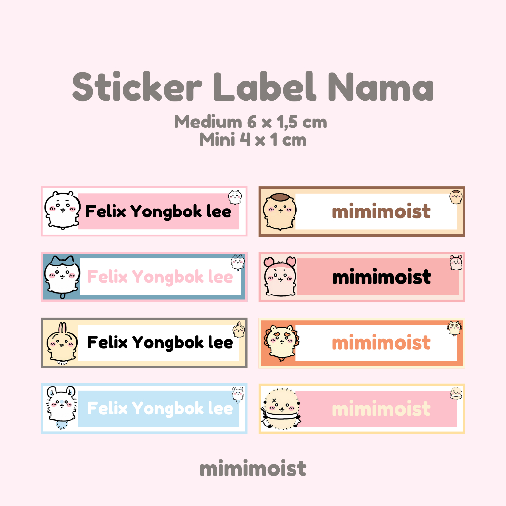 

Stiker Label Nama Custom Lucu & Polos Anak Sekolah | Small 4x1cm Medium 6x1,5cm Waterproof