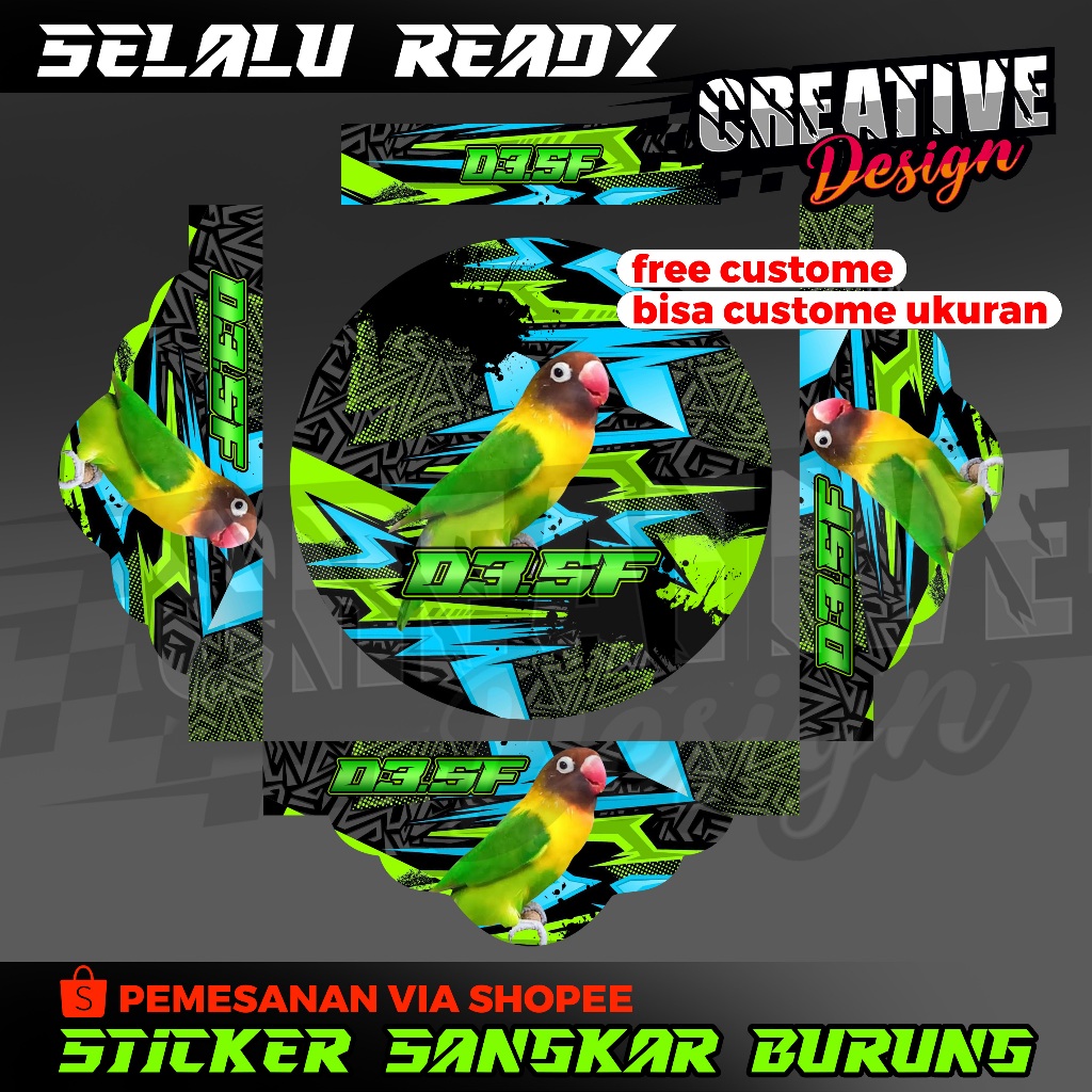 STICKER DECAL TEBOK LOVEBIRD CUSTOM