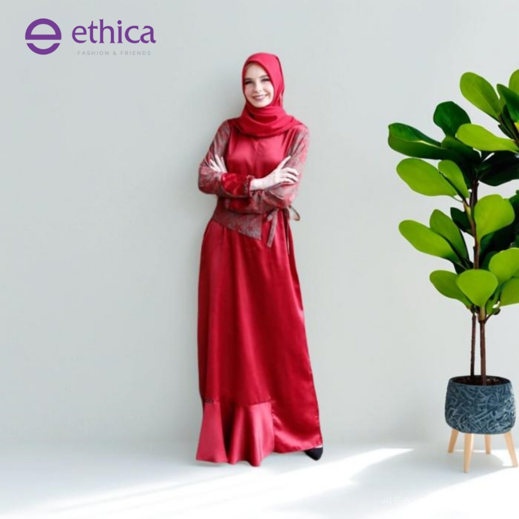 Serba Gamis Muslimah Ethica Kagumi 154 Saten mix Lodiarza Premium Satin Jumbo
