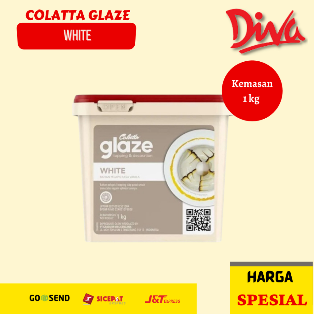

Colatta Glaze White 1 kg - Pail / Topping Donat Rasa Vanilla