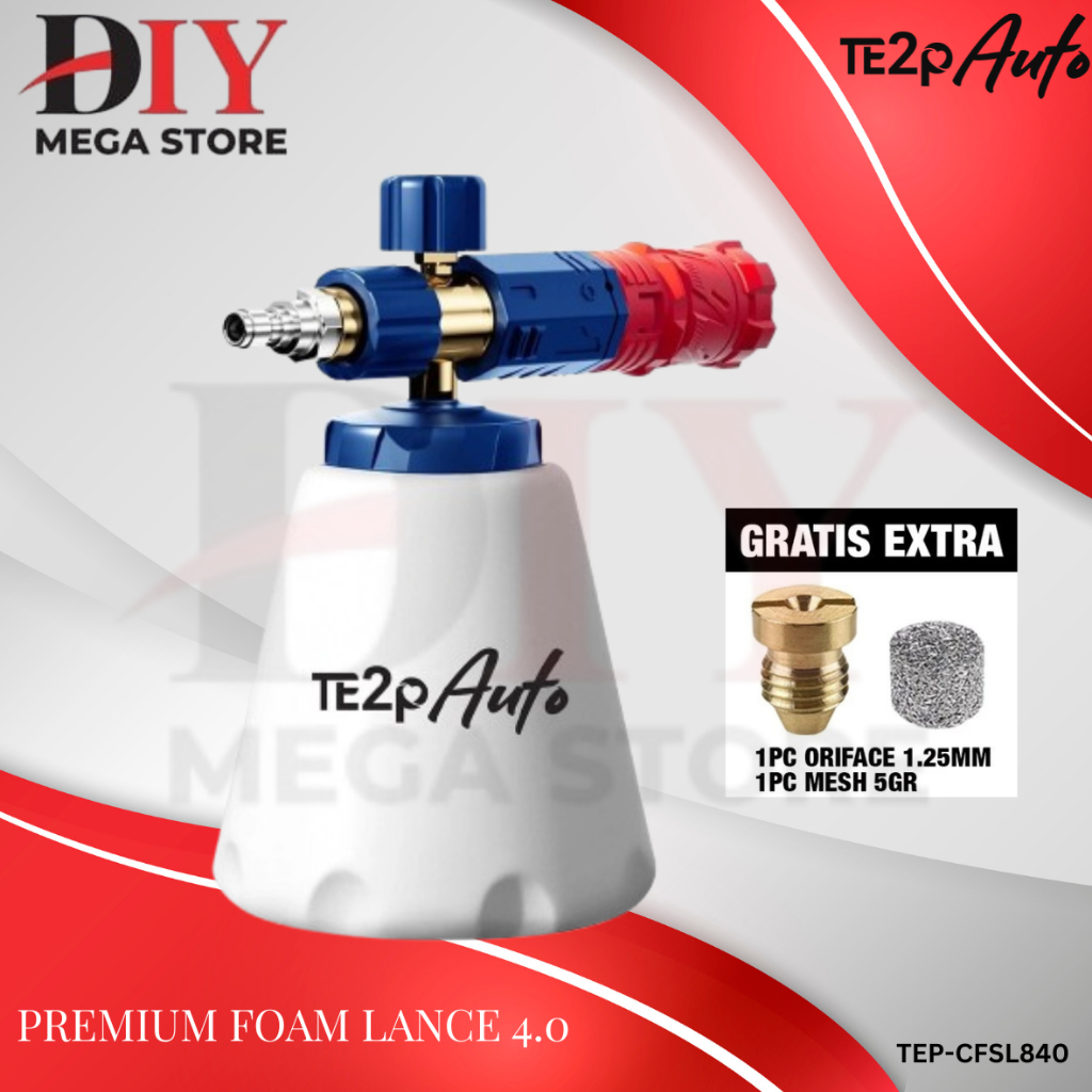 TE2P AUTO Snow Foam Lance 4.0 FREE MESH 5GR Dan ORIFICE 1.25 - Tabung Salju Tembakan Gun Mesin Jet C
