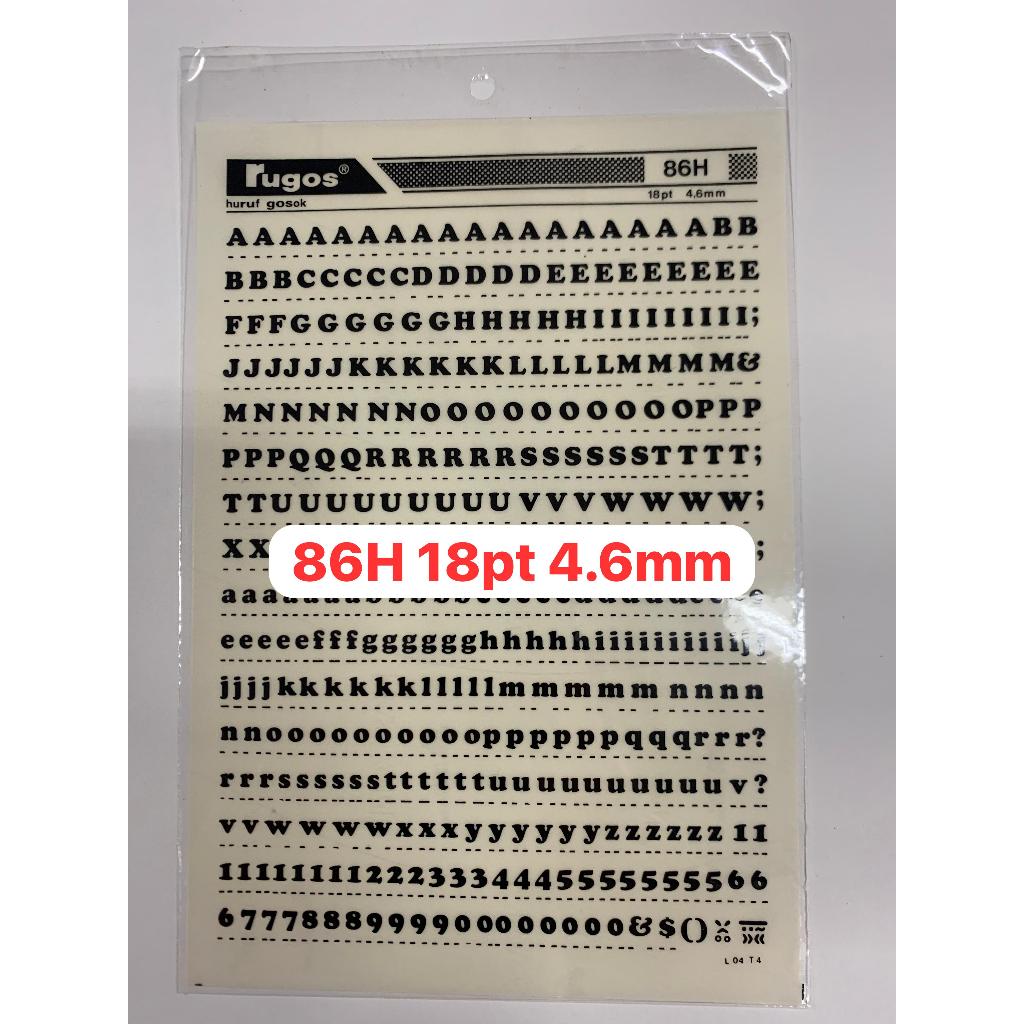 

rugos huruf angka ukuran 4 sd 4.9 mm satuan per lembar
