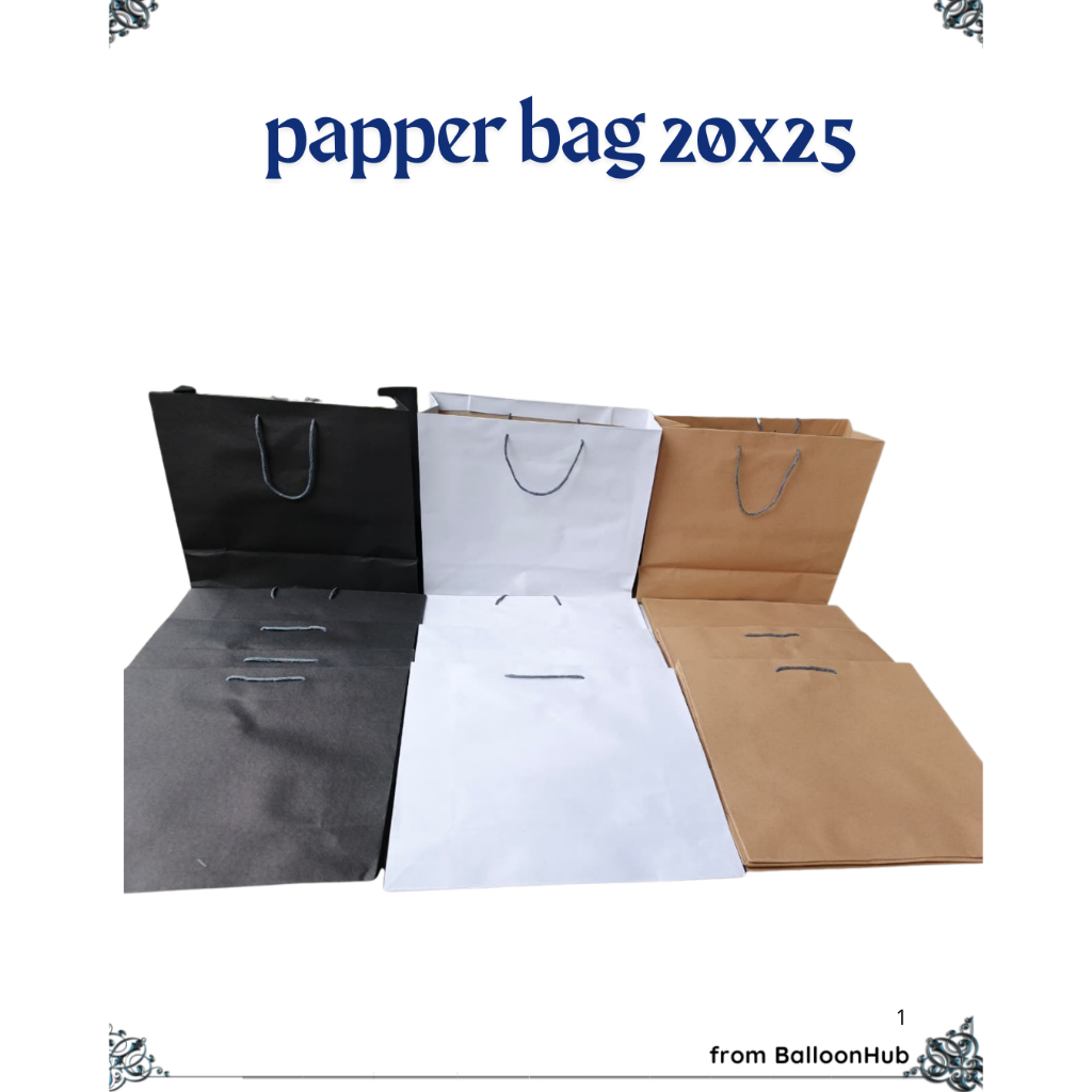 

Paper Bag Hitam Ukuran 20x25 cm – Pilihan Tepat untuk Kemasan Profesional! Paper bag hitam ukuran 20x25 cm hadir dengan desain minimalis dan elegan, sempurna untuk memberikan kesan profesional pada produk Anda. Keunggulannya: Ukuran Pas (20x25 cm) – Ide