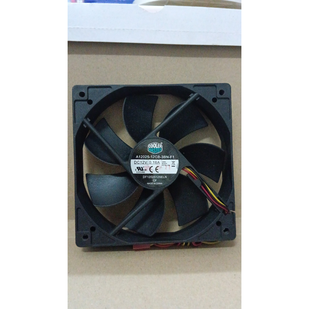 8338 fan kipas dc 12v 12volt 0.16a A12025-12cb-3bn-f1 cooler master 12x12 12cm