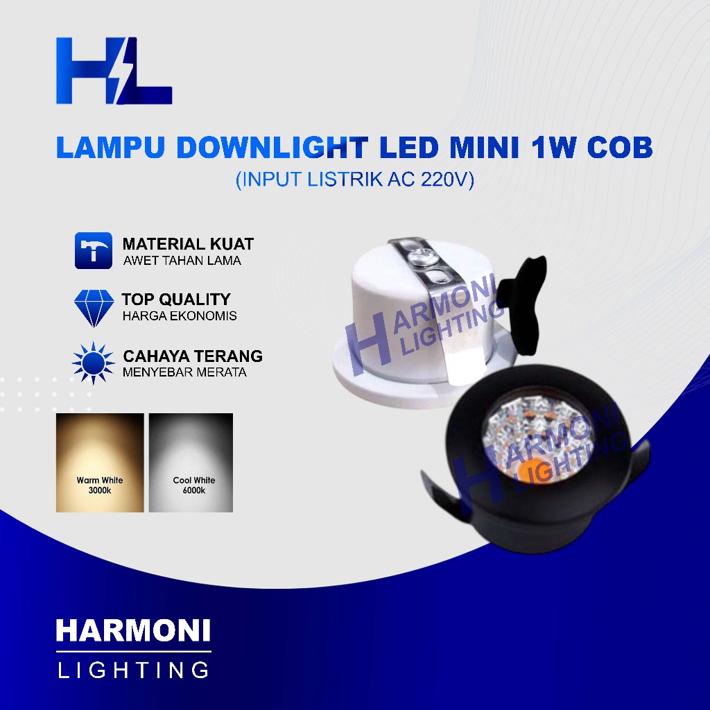 Lampu Downlight LED Mini 1W COB Spotlight Plafon Ceiling Hias Lemari Dinding