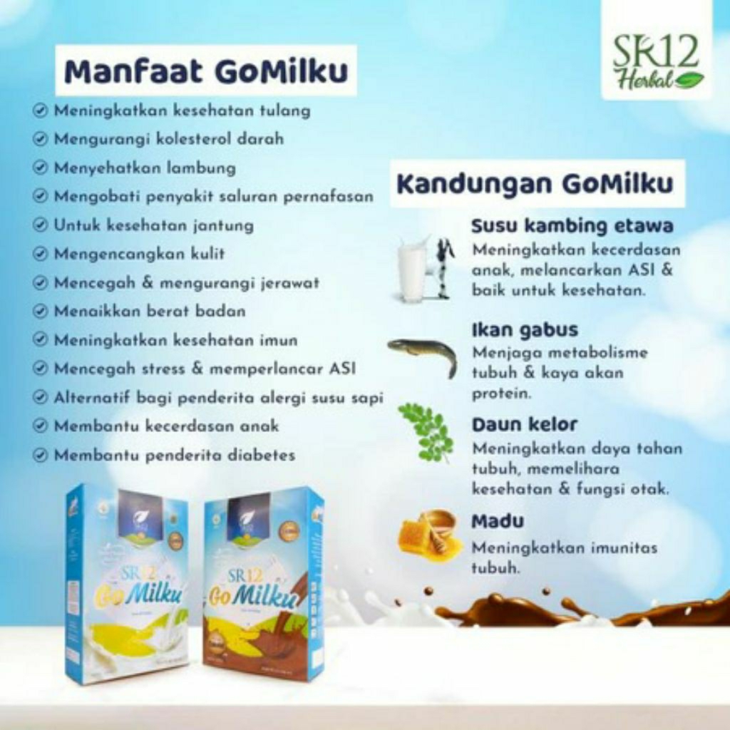 

Susu Kambing SR12 Gomilku 200gr Go Milku Susu Bubuk Etawa Halal