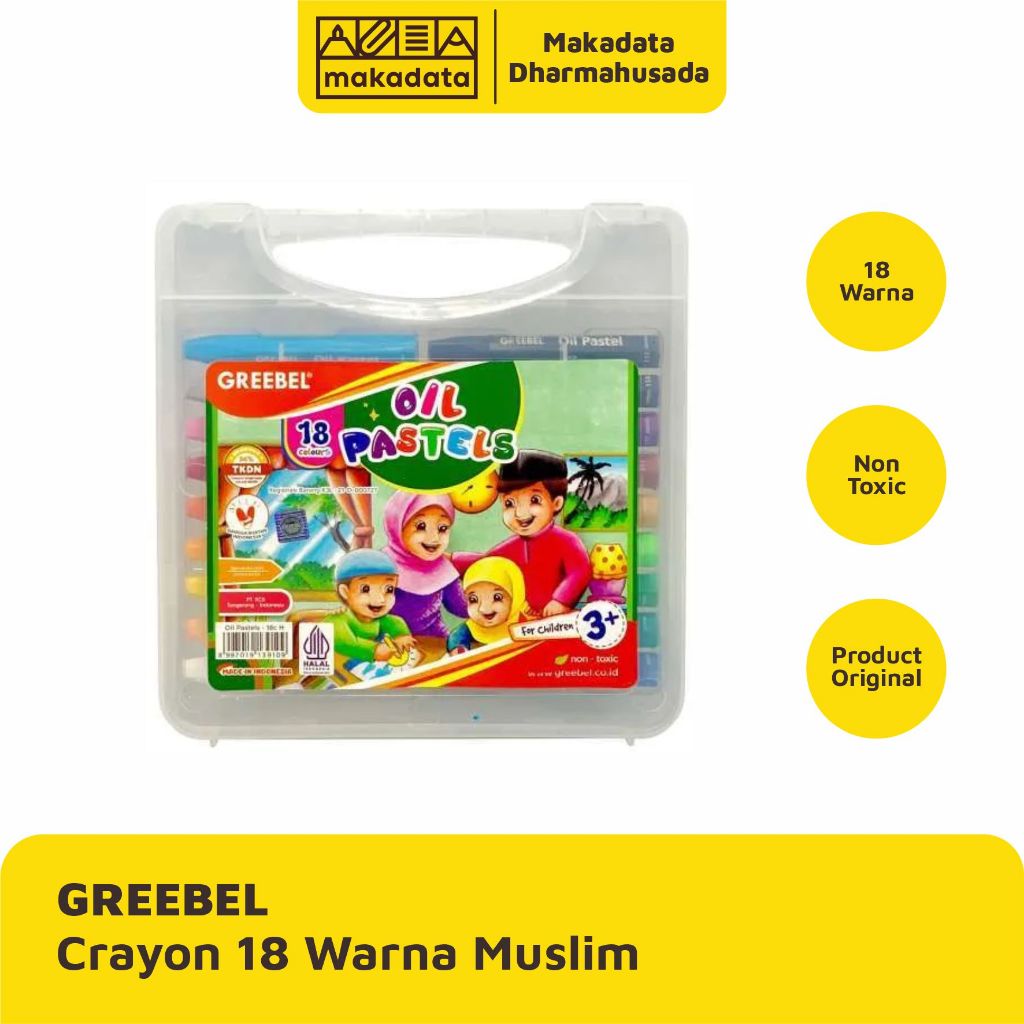 

CRAYON | KRAYON | OIL PASTEL GREEBEL ISI 18 WARNA MUSLIM