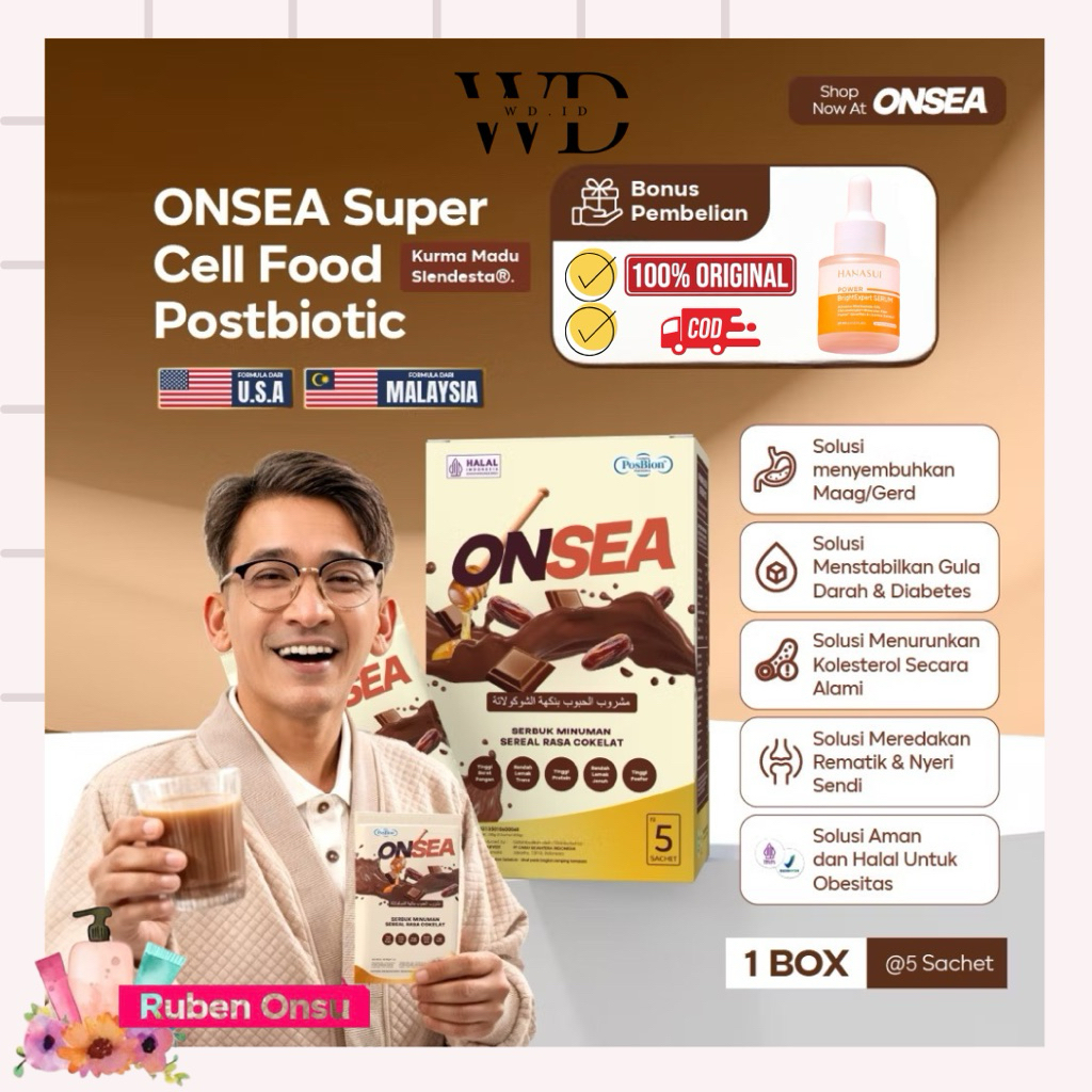 

ONSEA - 1 BOX Formulasi dari USA & Malaysia - Pengganti Makan Sehat dengan Multigrain, Protein & Vitamin - Sereal