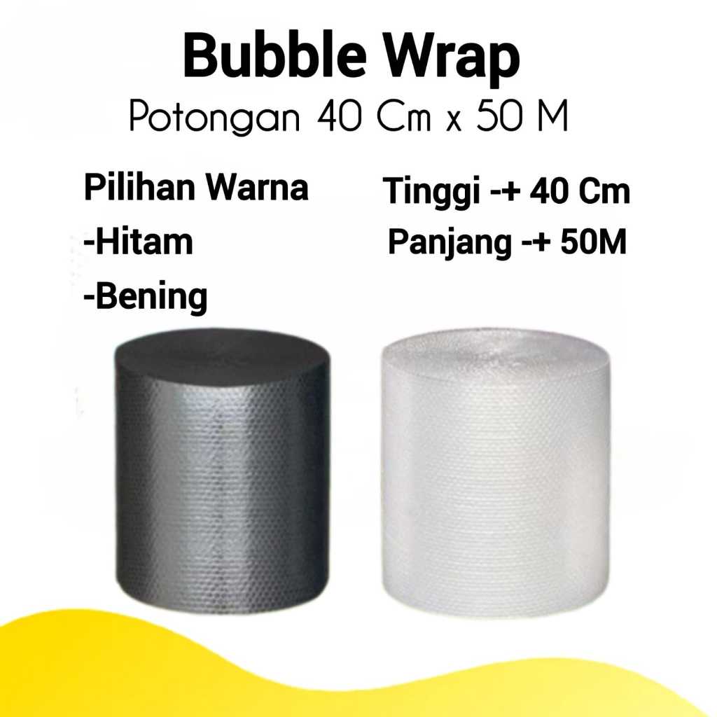 

Bubble Wrap 40Cm x 50 Meter Bubble Wrap Roll Packing Bubble Gelembung Online Shop Warna Hitam Bening
