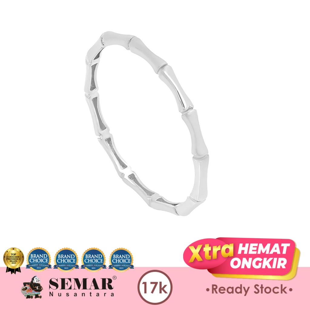 Cincin Emas Polos Ainsley White Gold 17K Semar Nusantara