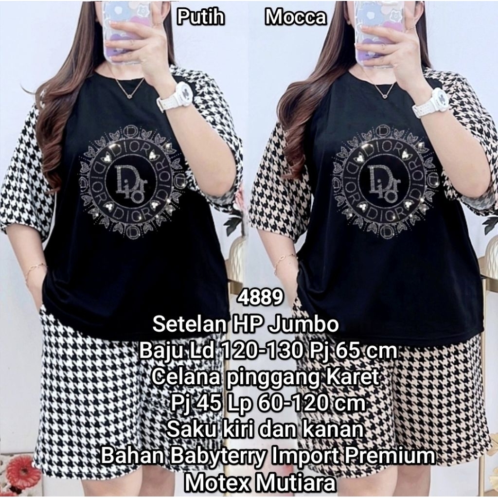 Setelan Wanita Hp Jumbo Motex Baju LD 120 Celana Pinggang Karet LP 60-120 Bahan Babyterry Import Pre