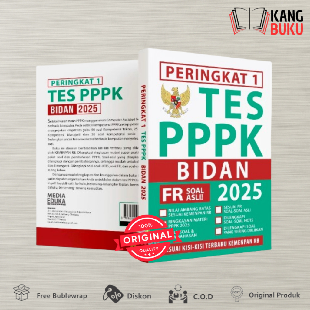 BUKU PERINGKAT 1 TES PPPK BIDAN 2025 - SOAL PPPK BIDAN 2025 - MEDIA EDUKA