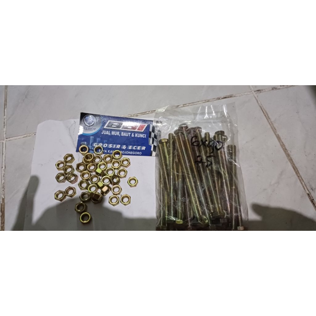 baut mur 6x90/baut 10 panjang 9cm isi 25pcs