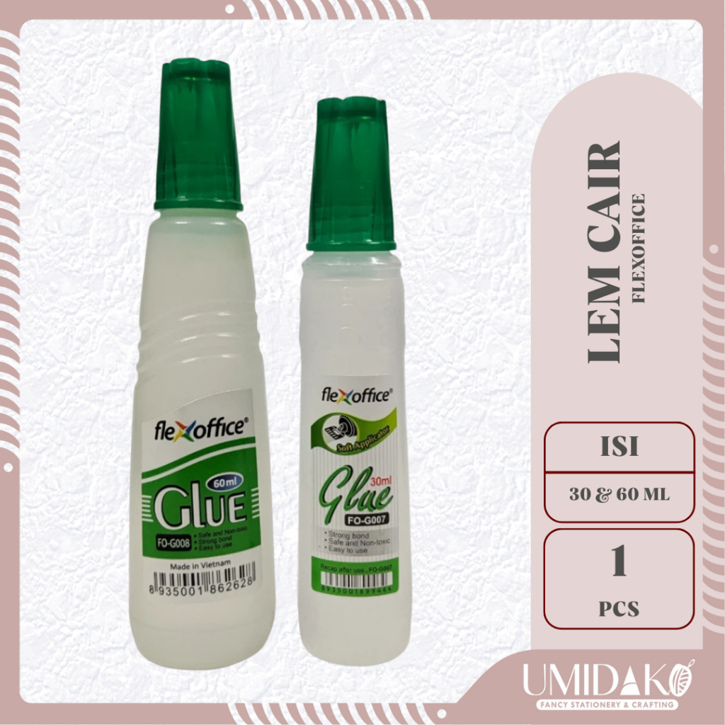 

[UMIDAKO] LEM CAIR FLEX OFFICE 30 & 60 ML FLEXOFFICE FO-G008 60 ML FO-G007 30 ML