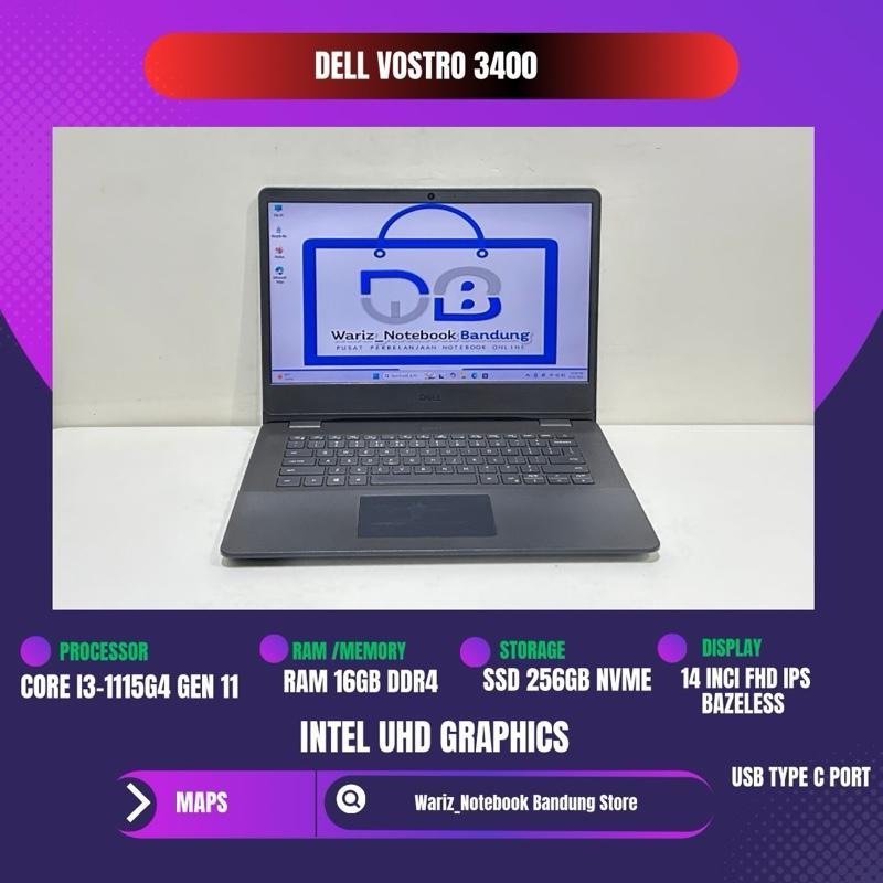 DELL VOSTRO 3400 CORE I3-1115G4 RAM 16GB SSD 256GB NVMe 14inci FHD IPS