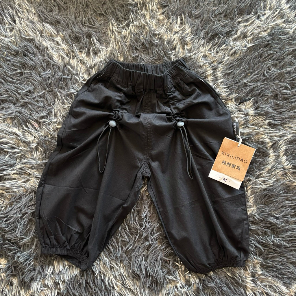 Celana Anak Unisex Harem Serut Kancing | Celana Kulot Santai Import (Size M-3XL)