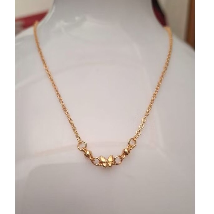 Kalung  Rantai Titanium Variasi Emas Kupu 0,2gram Semar Nusantara