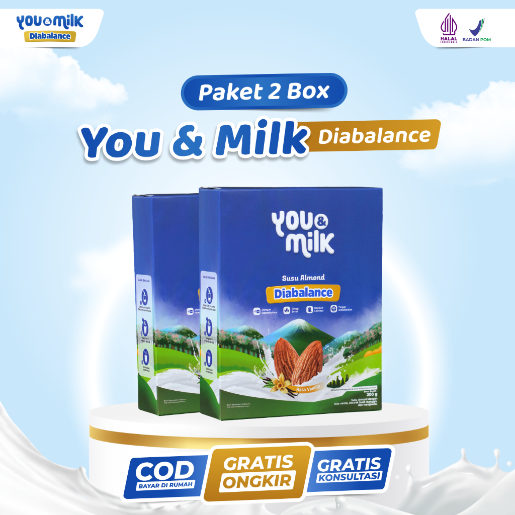 

Paket 2 Box Susu You and Milk Diabalance Susu Almond Herbal Bantu Mengurangi Kadar Gula Darah Dalam Tubuh Mencegah Diabates Cocok untuk Penderita Diabates