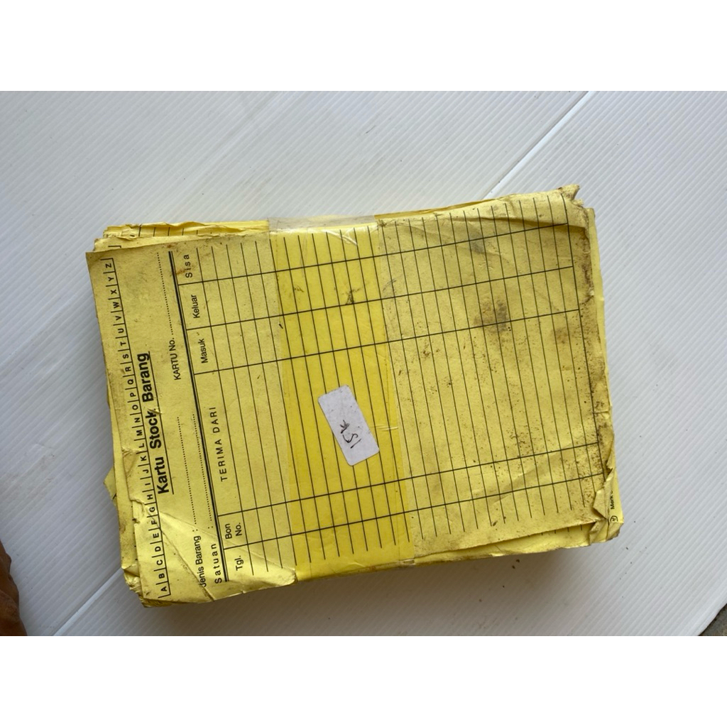 BOX BUKU [Pak - 100 Lembar] Kartu Stok A5 - Catatan Stock Gudang Kuning