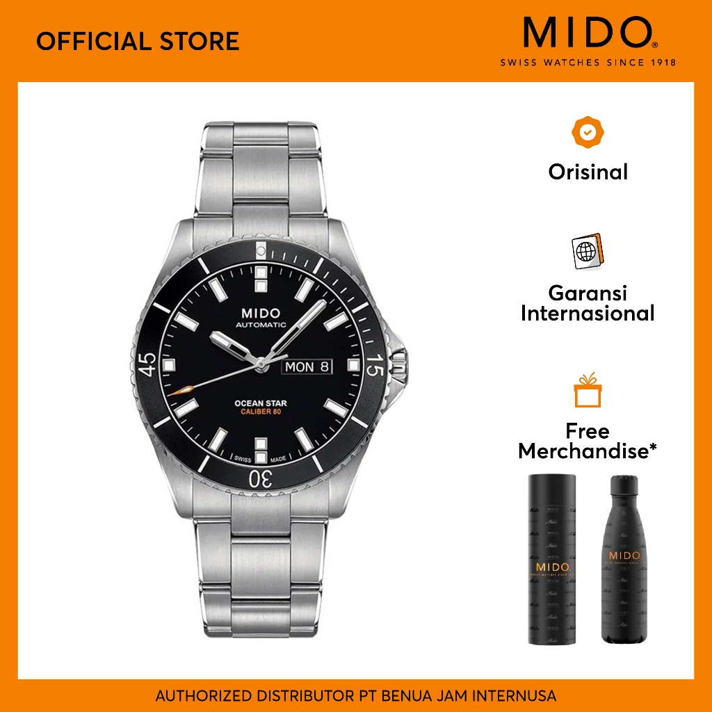 Mido M026.430.11.051.00 Ocean Star Caliber 80 Automatic Black Dial