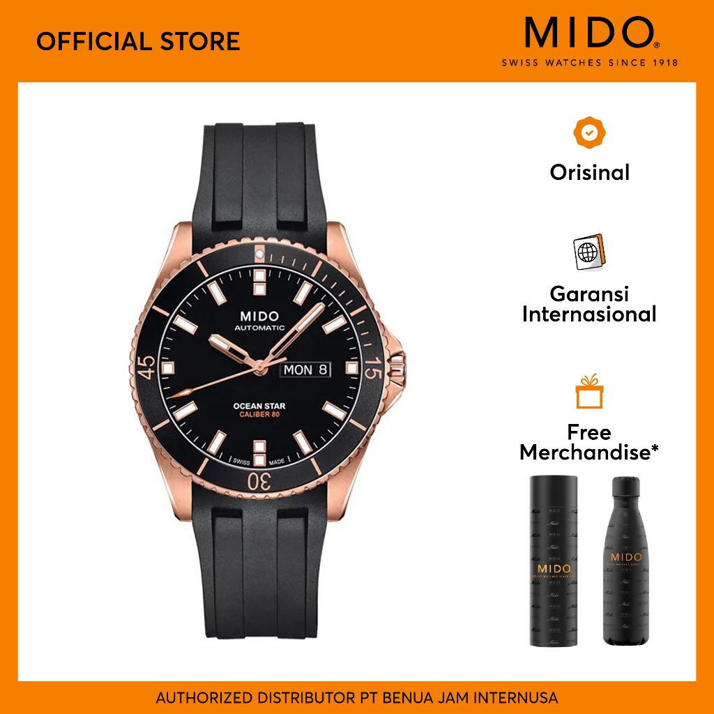 Mido M026.430.37.051.00 Ocean Star Caliber 80 Automatic Black Dial
