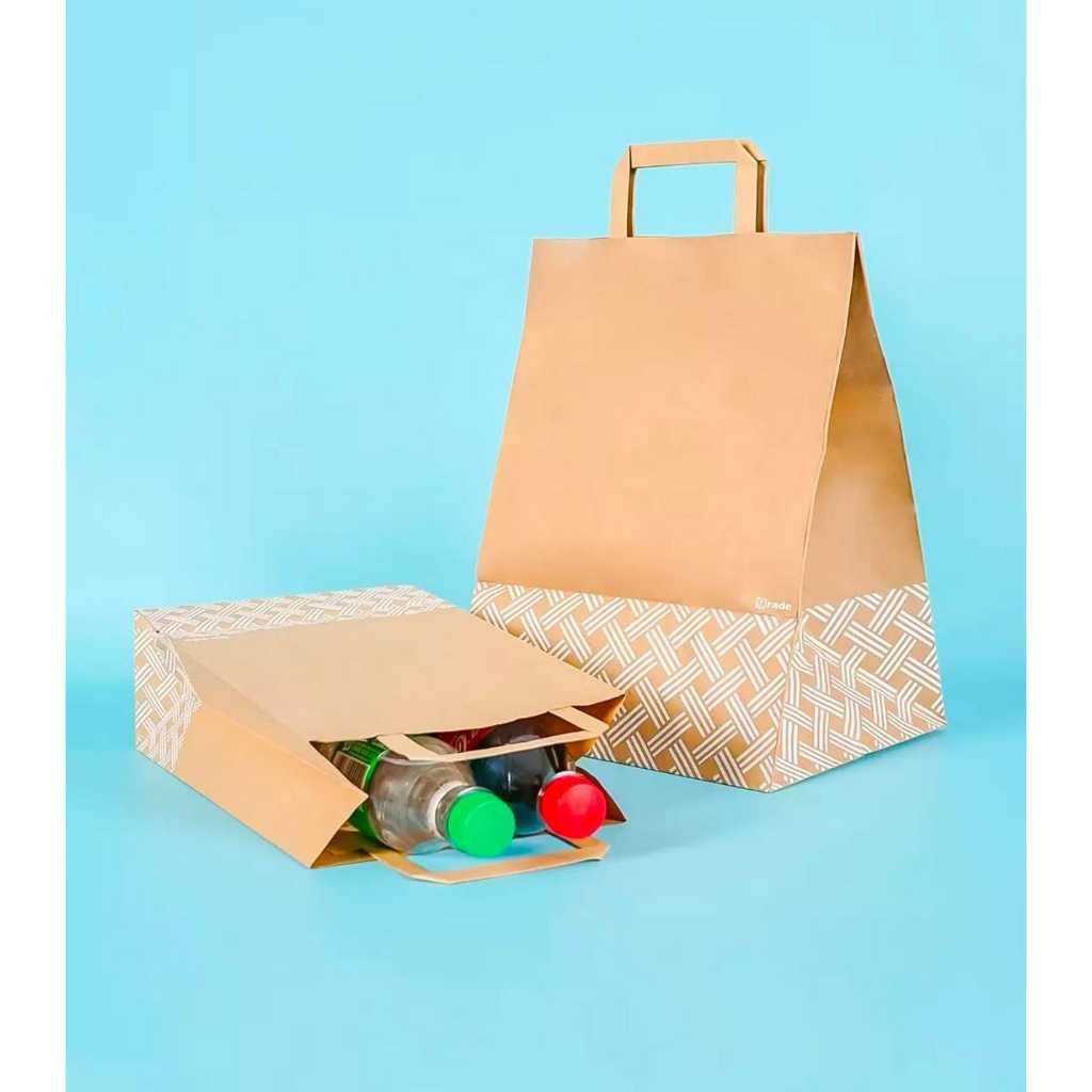 

12pcs Paper Bag Kado Lunchbox 33x13x25 Papper Bag Coklat Box Makanan KFC Paperbag Warna Coklat Murah