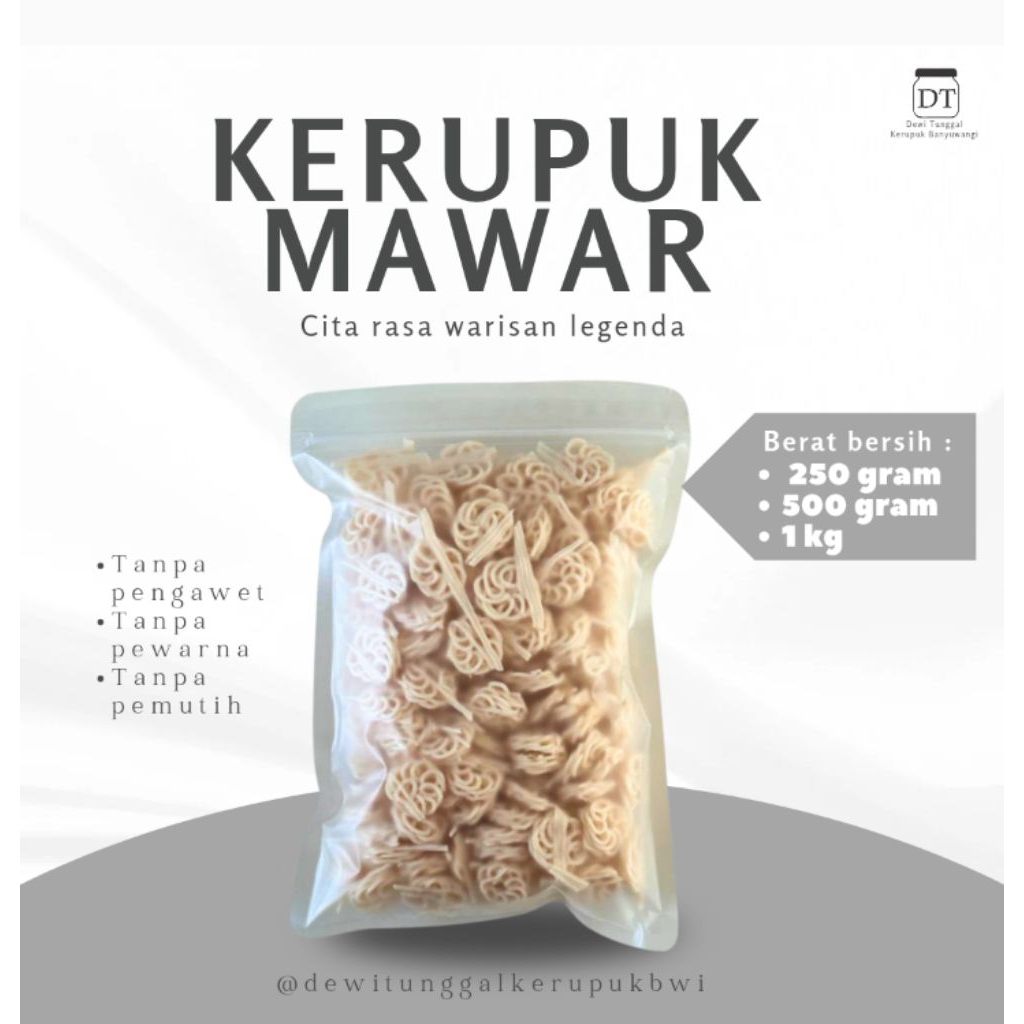 

Kerupuk mawar mentah Dewi tunggal banyuwangi