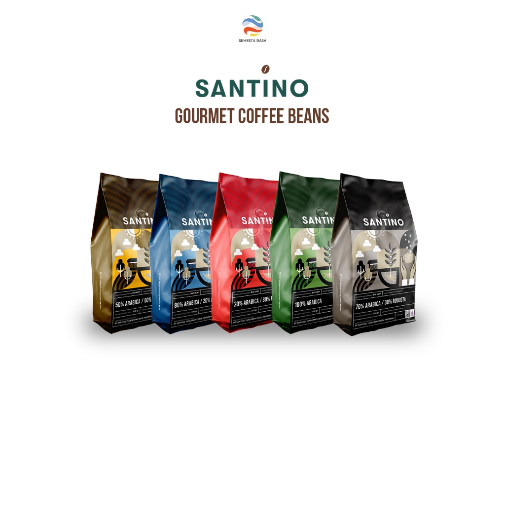 

Santino Gourmet Coffee Beans 500GR | Biji Kopi Arabica Arabika Robusta