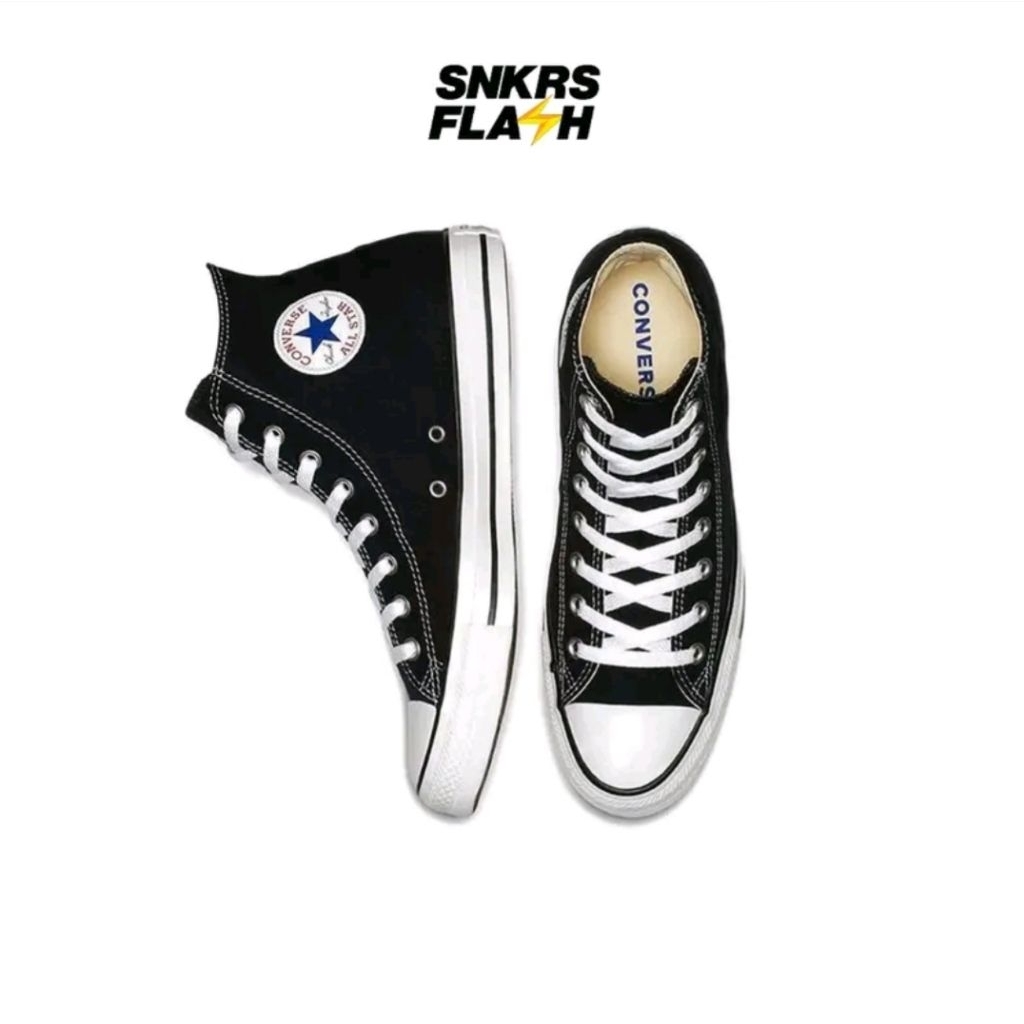 Sepatu Sneakers Unisex CONVERSE CT AS HI CANVAS BLACK WHITE-M9160c