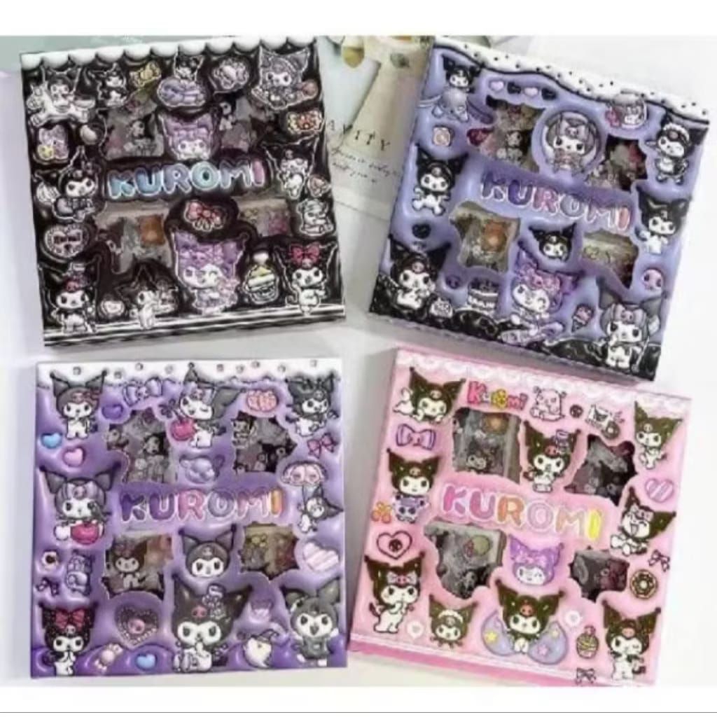 

100 Lembar Sticker Lucu 2D Stiker Sanrio Karakter Kuromi dan Melody