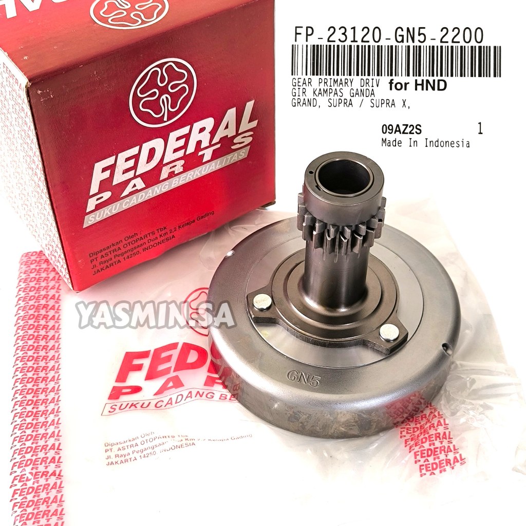 Lonceng Gear Gigi Primer Kampas Ganda Grand Supra X 100 Lama Original Federal FP-23120-GN5-2200