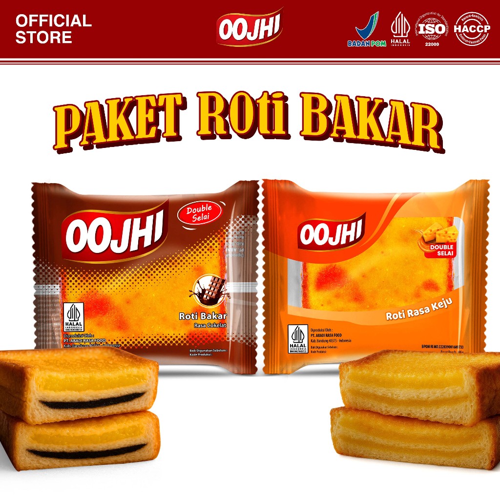

OOJHI Roti Bakar Paket Hemat Double Selai Varian Rasa Cokelat Rasa Keju Bersertifikat BPOM & Halal