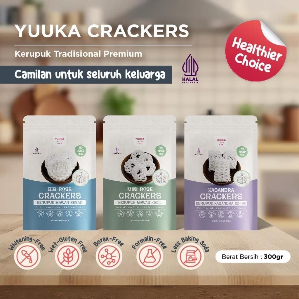 

Yuuka Food Crackers Kerupuk Tradisional 300g Bebas pengawet(khusus batam)