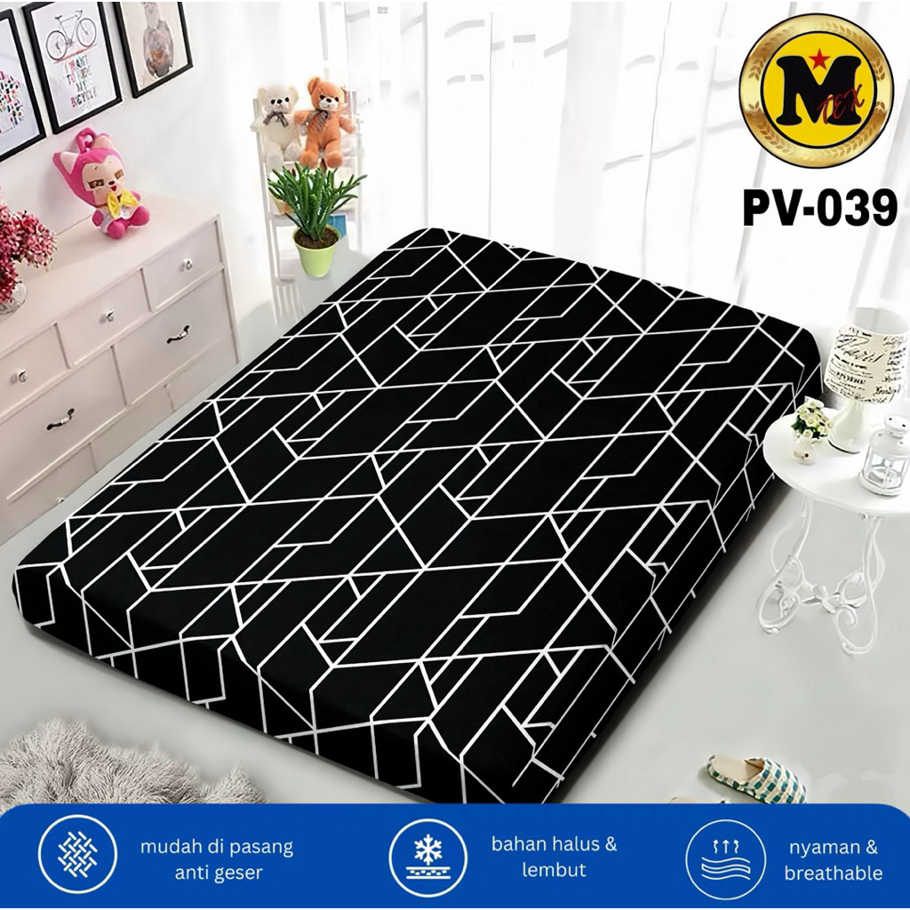 SARUNG KASUR BUSA RESLETING MOTIF ESTETIK UKURAN 80x200x15-180x200x15 | SPREI KASUR BUSA RESLETING