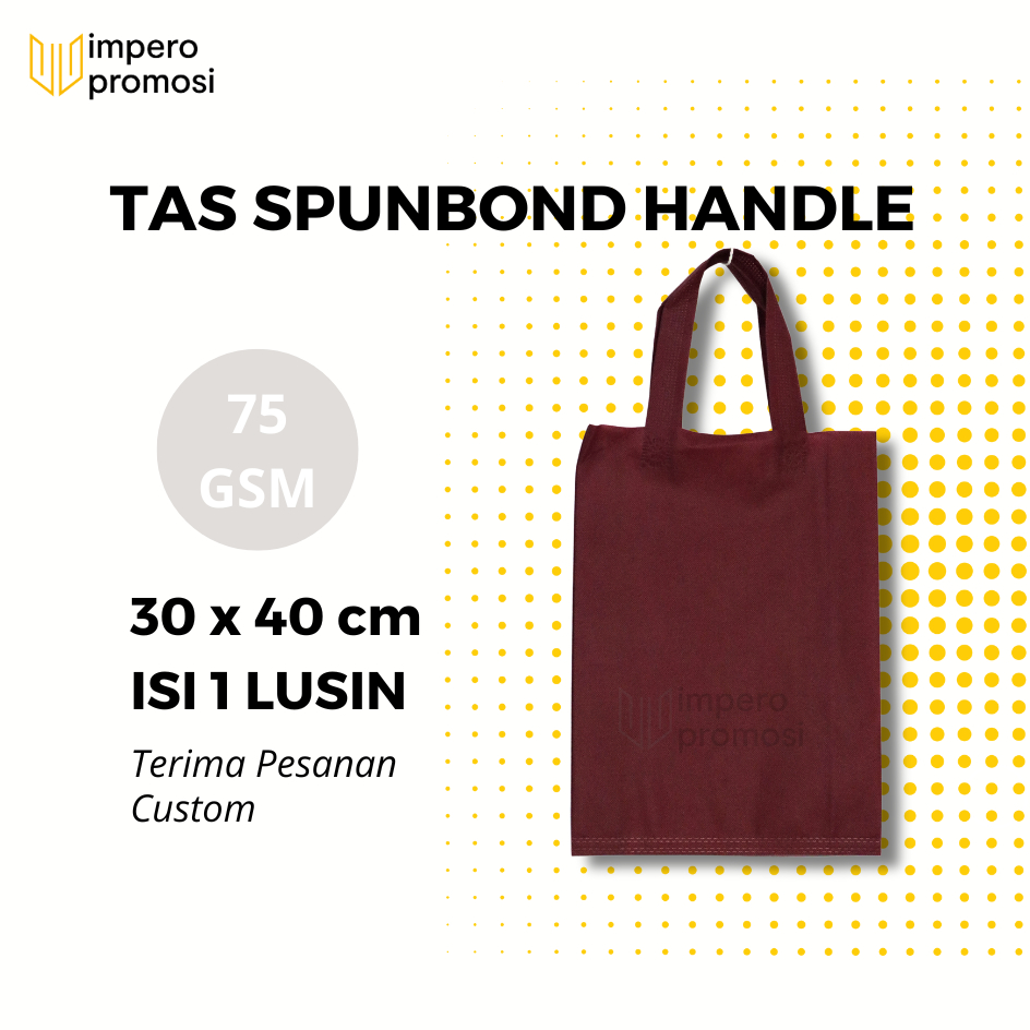 

Impero - GOODIE BAG SPUNBOND HANDLE 30x40 / Harga Satuan / Kantong Belanja Murah (Maroon)