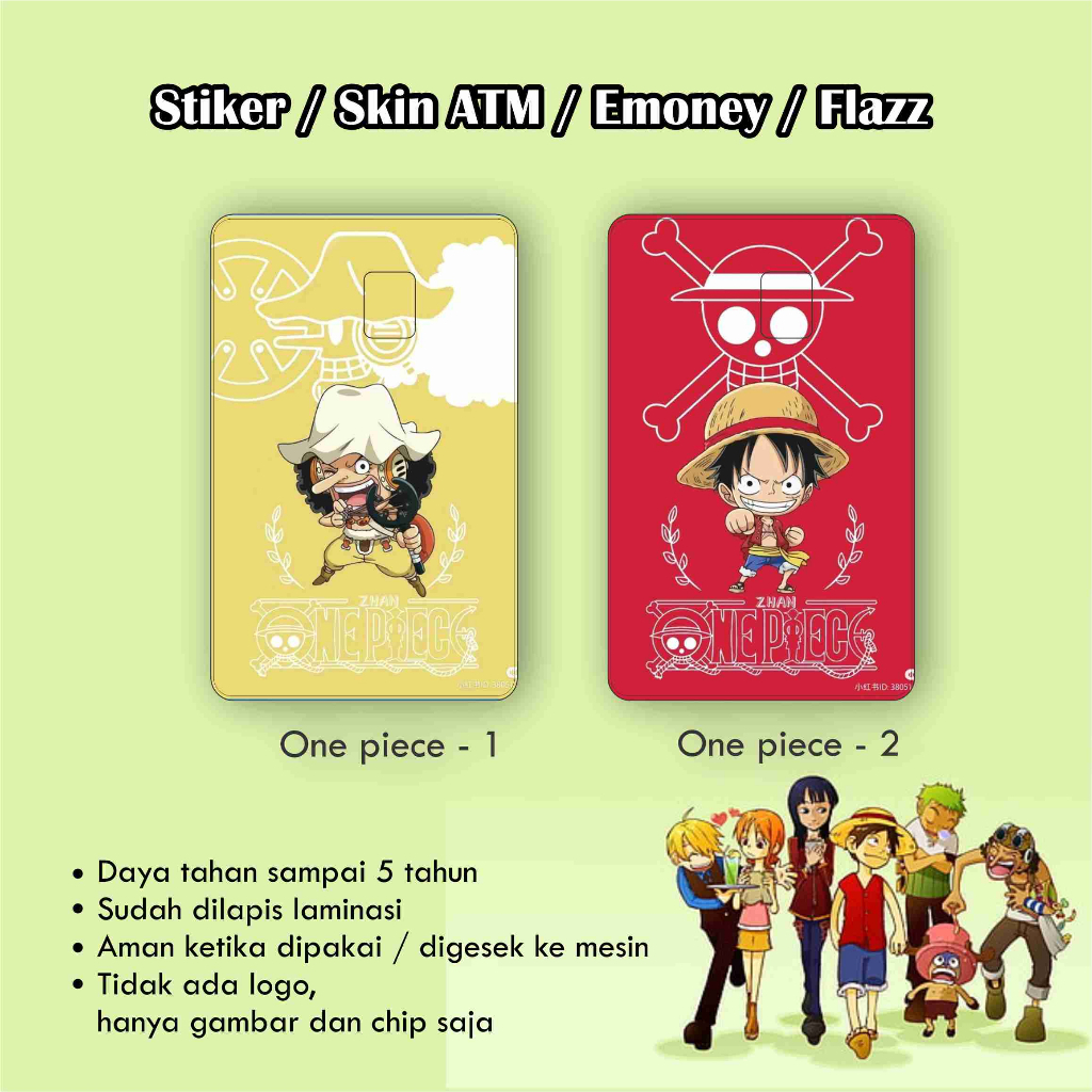 Stiker / Garskin / Skin ATM / Garskin / Skin Kartu One Piece