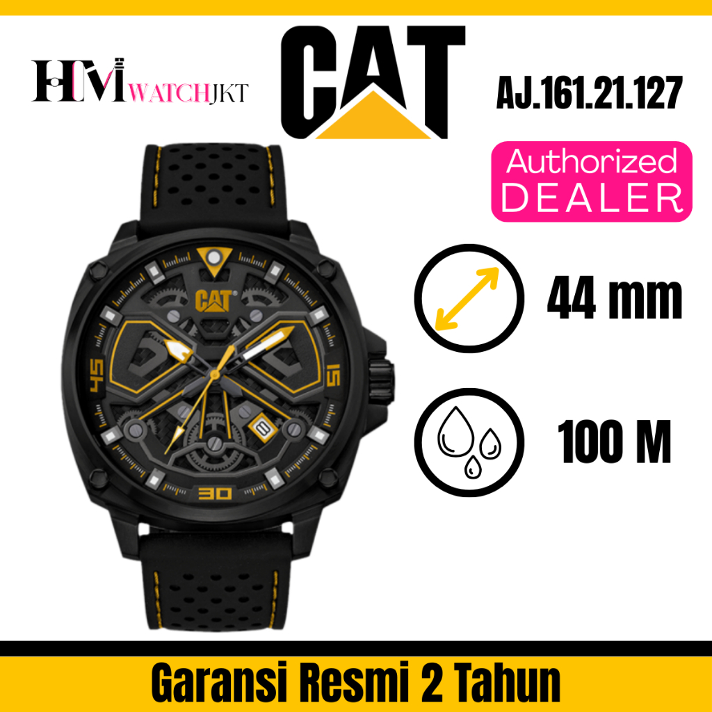 CATERPILLAR Tokyo AJ.161.21.127 Jam Tangan Pria Original Analog Quartz Stainless Steel Silicone Anti