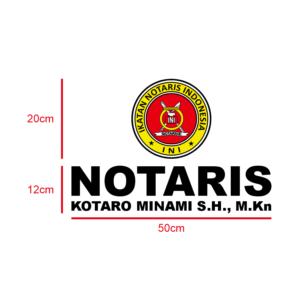 Stiker Logo Notaris Dan Nama Notaris Custom