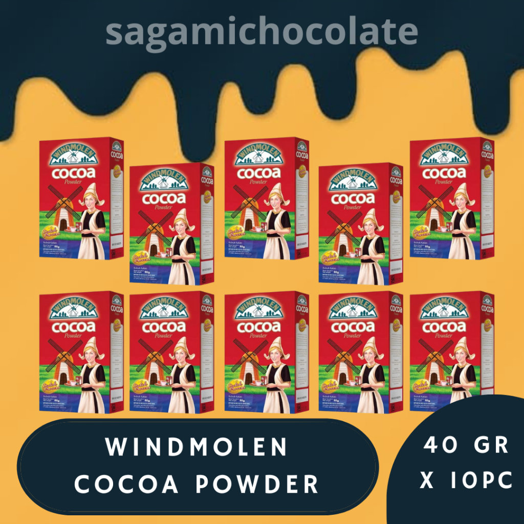 

WINDMOLEN COCOA POWDER 40GR 1 PACK ISI 10 | COKLAT BUBUK